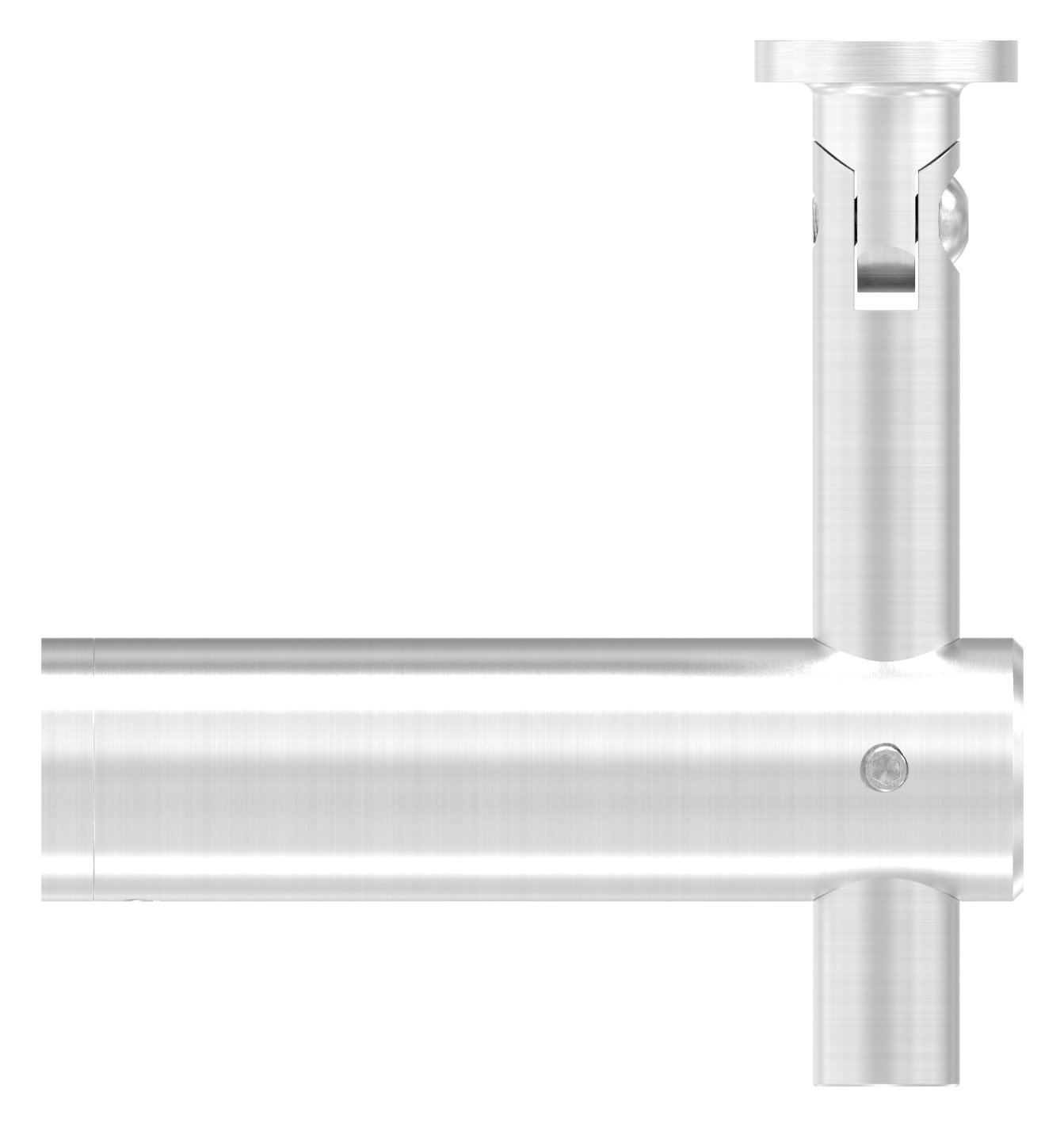 Handlaufhalter mit Gelenk, Handlaufanschlussplatte flach, V2A