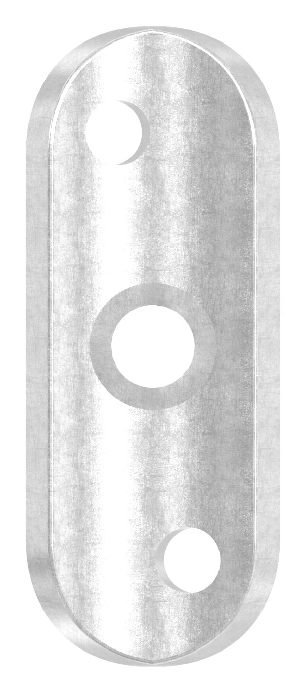 Handlaufanschlussplatte, Rohranschluss Ø 33,7mm, Bohrungen versetzt, S235JR