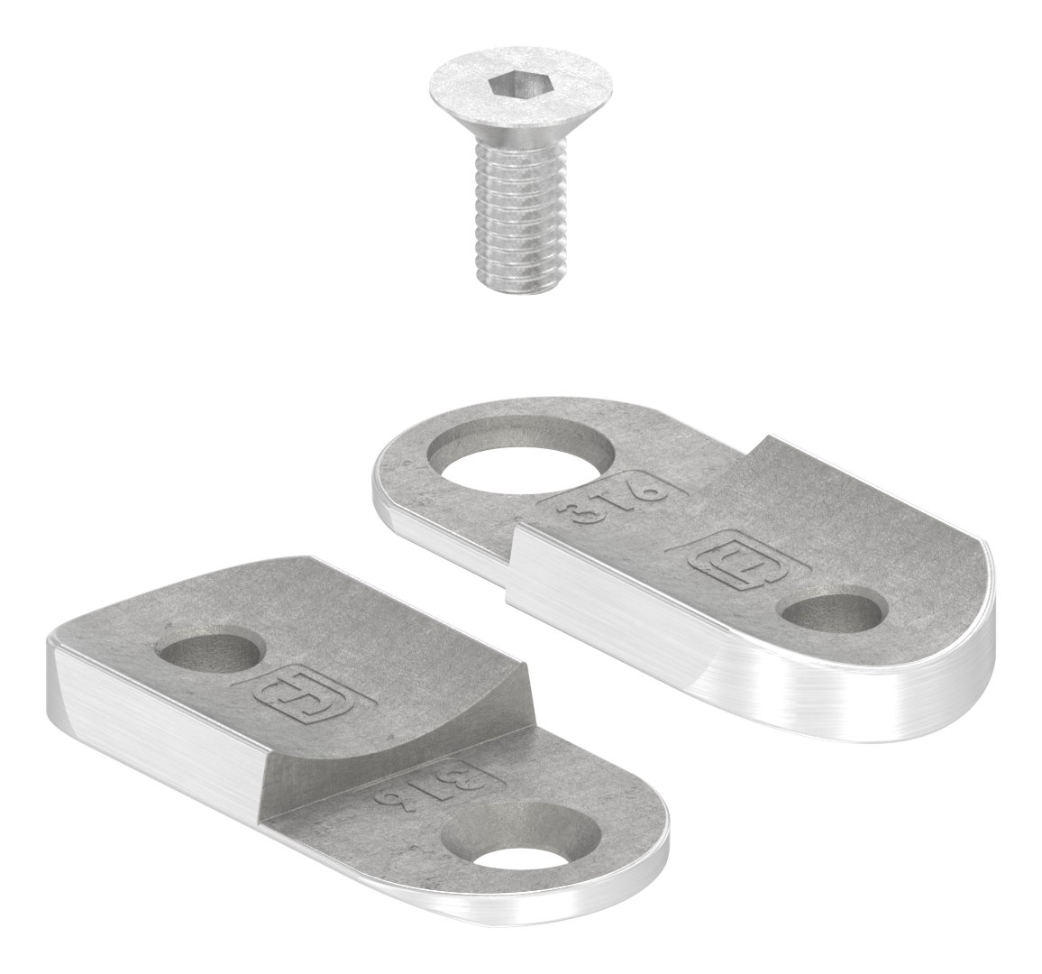 Handlaufanschlussplatte verstellbar, 42,4mm, V4A