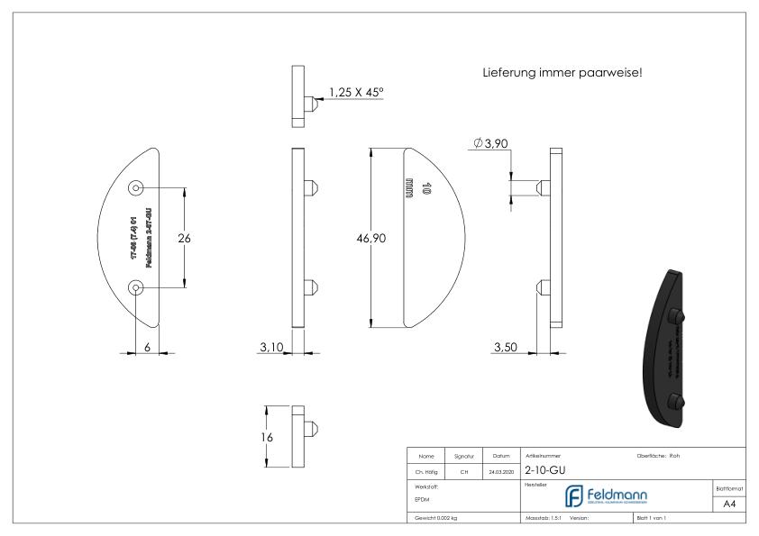 Gummi für Mod. 20/21, ESG-Glas 10mm Gummi für Mod. 20/21, ESG-Glas 10mm