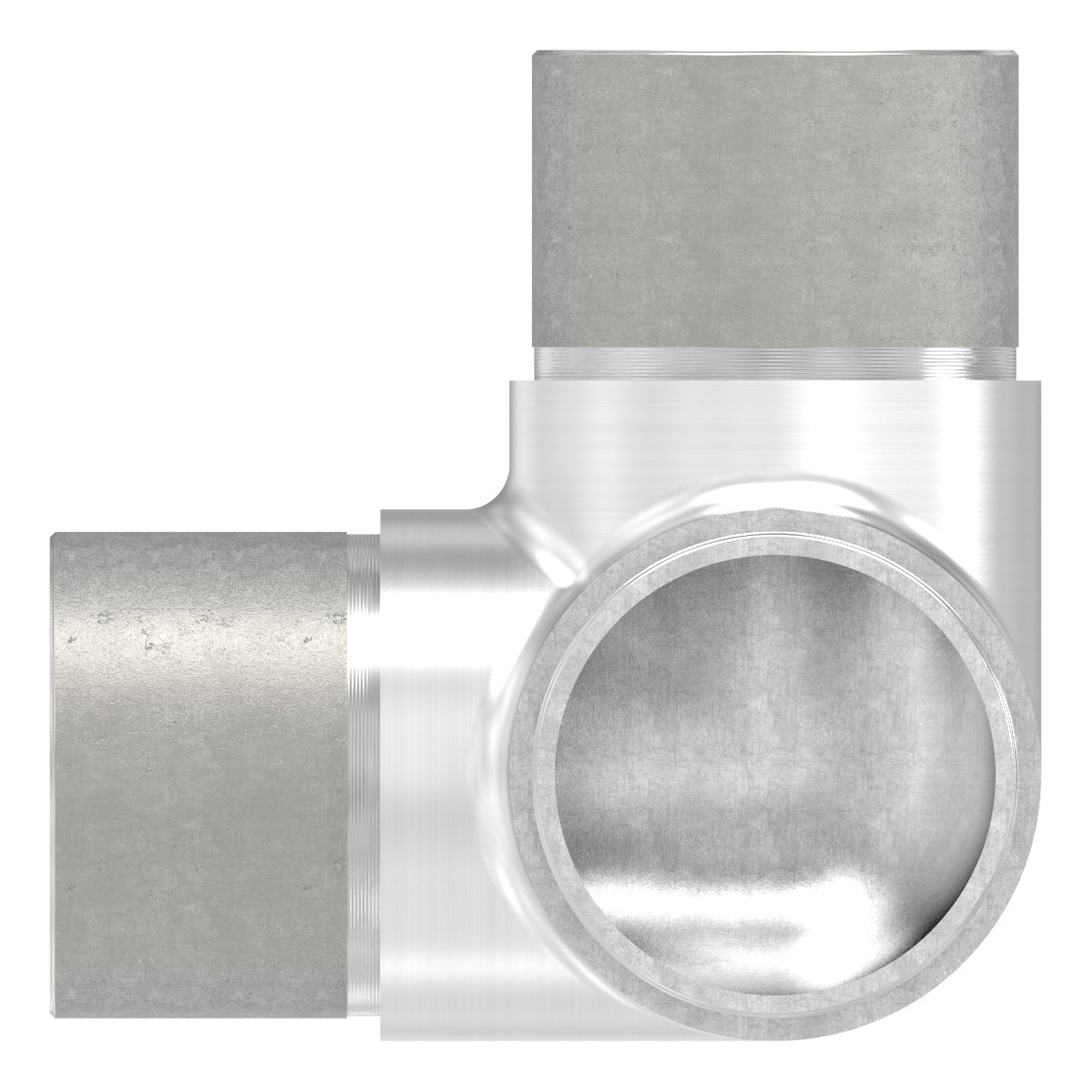 Ecke 90° mit Abgang, für Rohr 48,3x2,0mm, V2A