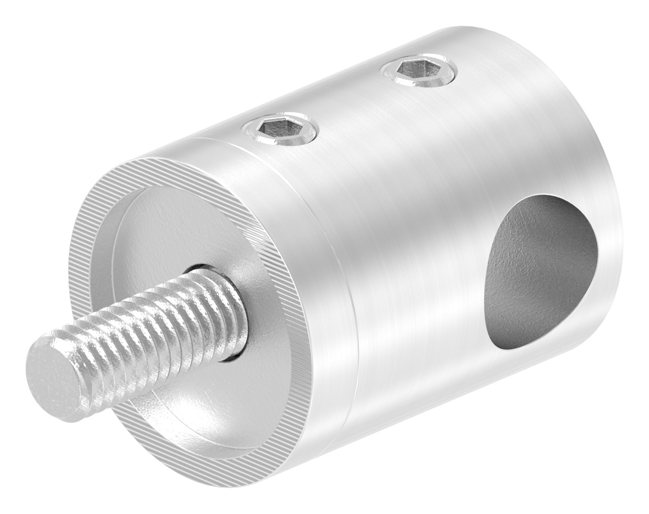 Querstabhalter für geraden Anschluss, 10,2mm Bohrung,V2A