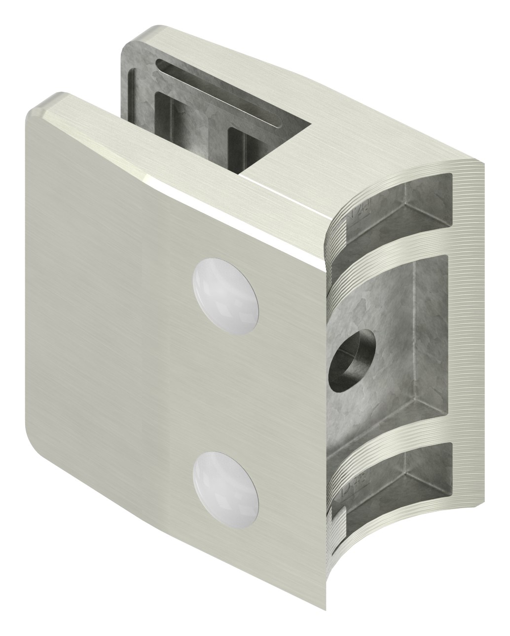 Glasklemme Mod. 35, Anschluss: 48,3mm, VA-Effekt Glasklemme Mod. 35, Anschluss: 48,3mm, VA-Effekt