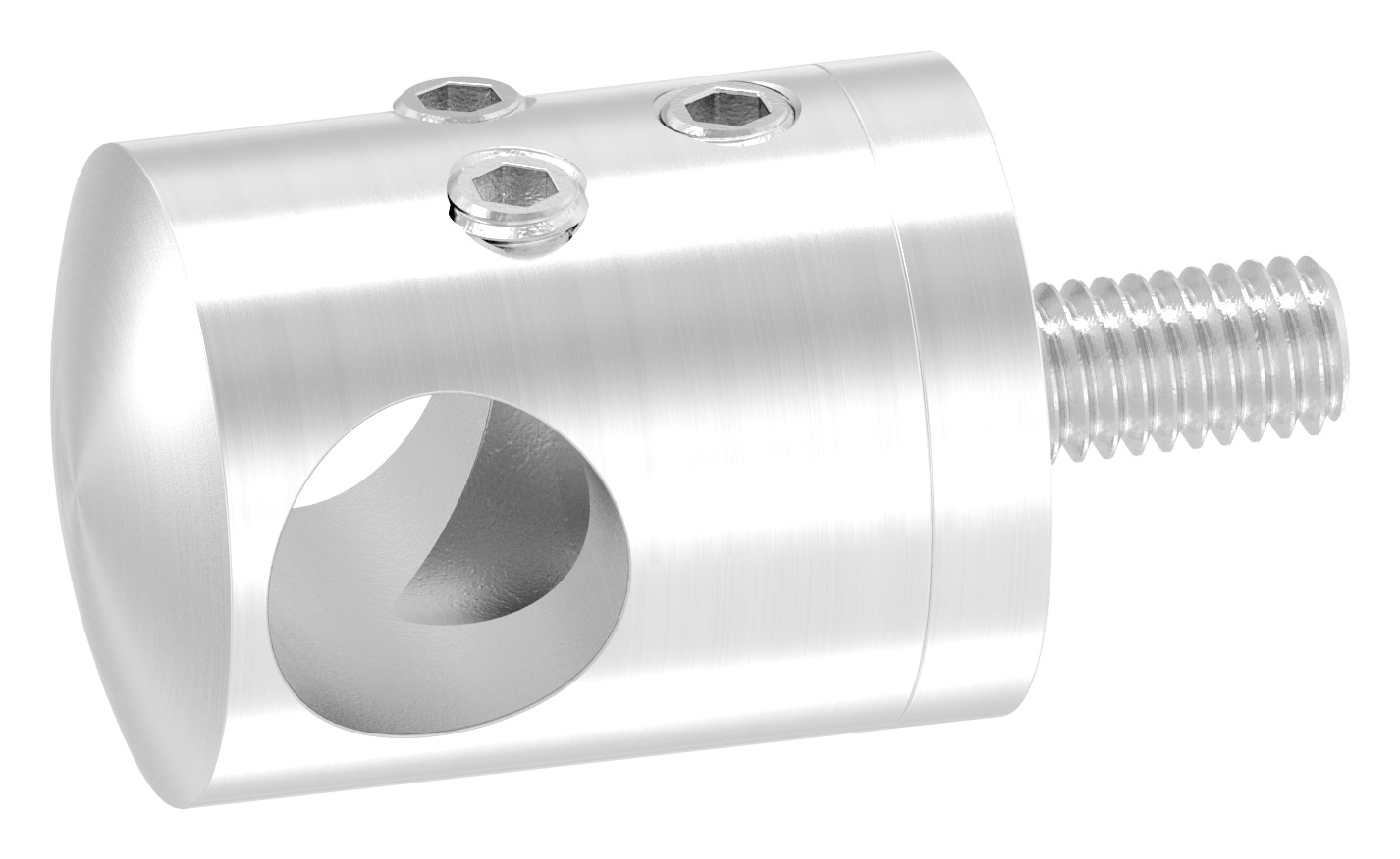 Querstabhalter zum Stoßen für geraden Anschluss, 12,2mm Bohrung, V2A