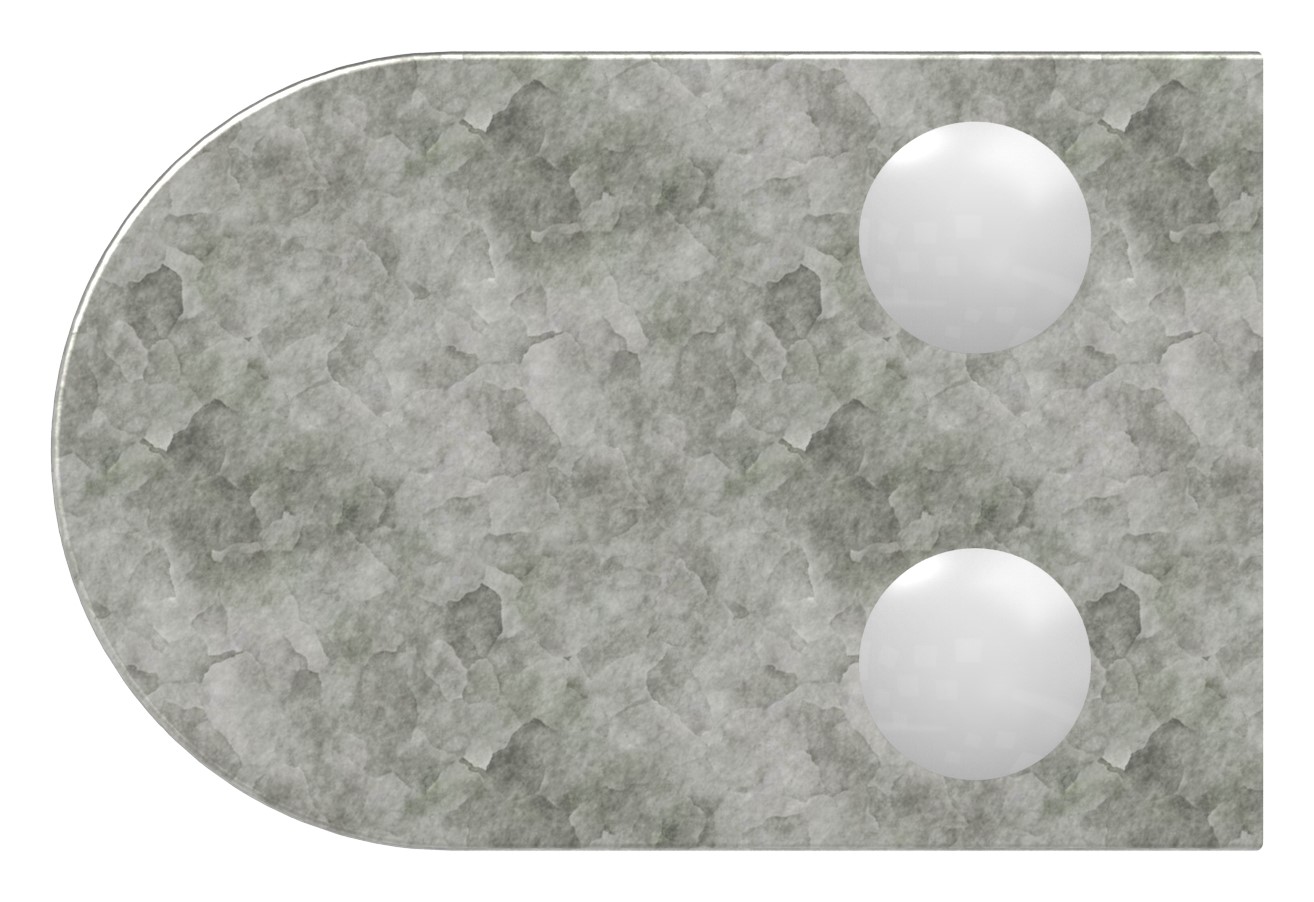Glasklemme Mod. 38, Anschluss: 48,3mm, Zink roh