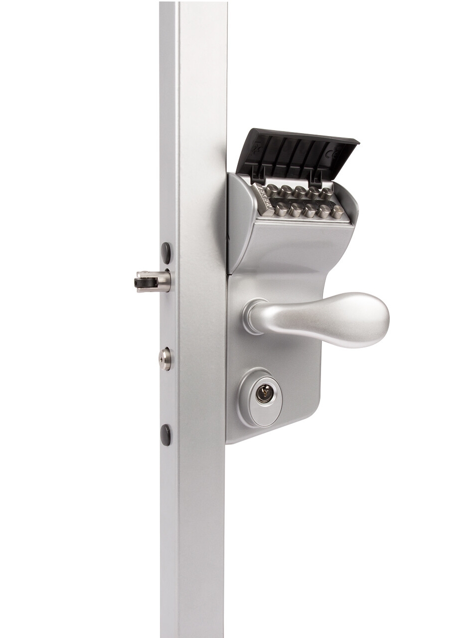VINCI - Mechanisches Codeschloss LMKQV2, für Profilrohr 60 - 80mm, Farbe silber