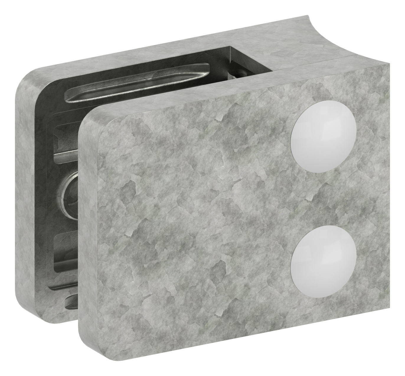 Glasklemme Mod. 36, Anschluss: 60,3mm, in Zink roh