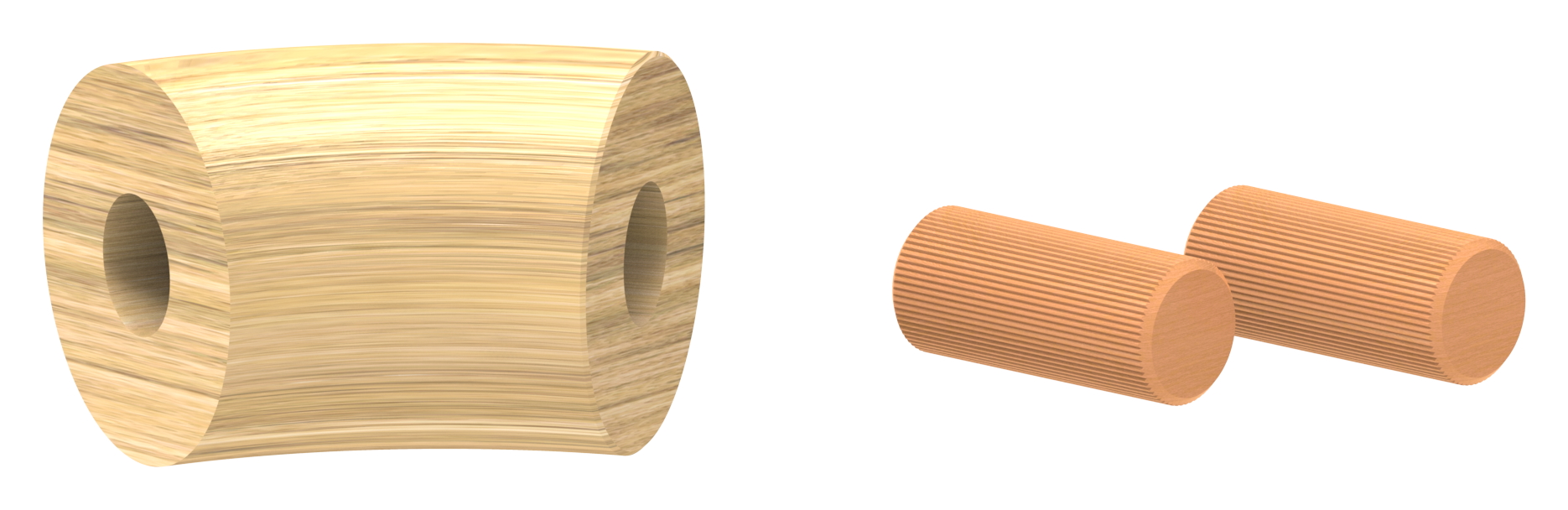 45° Bogen für Holzhandlauf Eiche