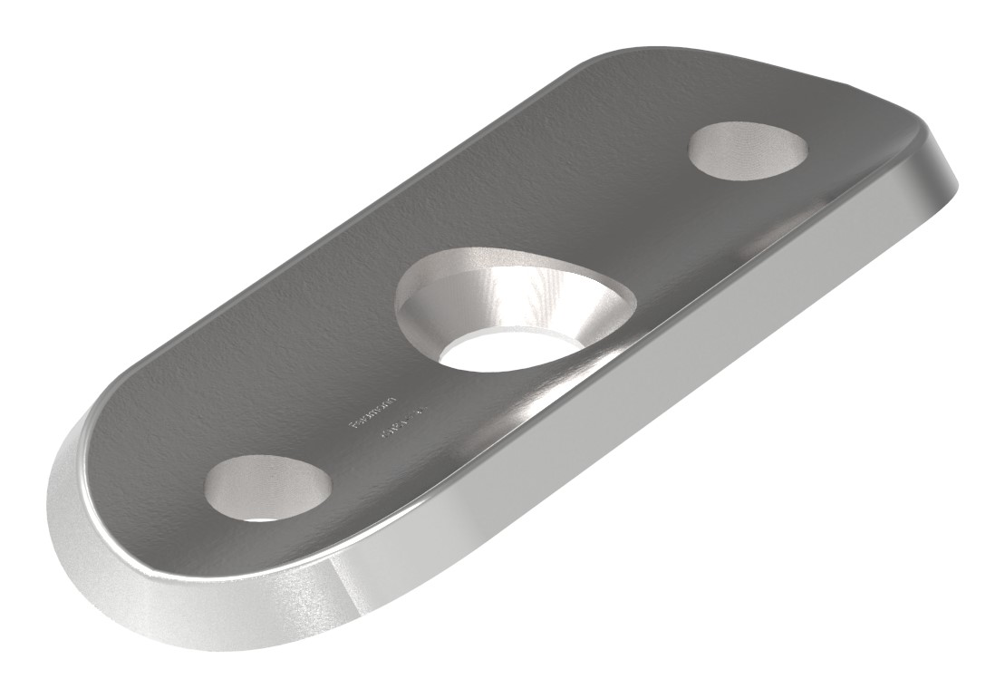 Handlaufanschlussplatte, 33,7mm, V4A