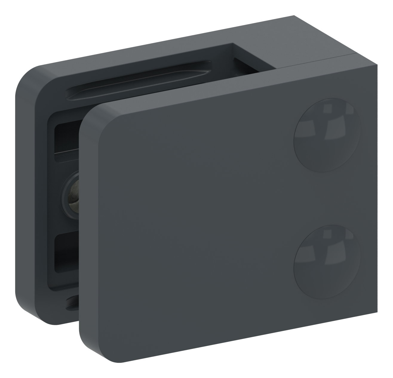 Glasklemme Mod. 36, Anschluss: gerade, in Zink roh pulverbeschichtet RAL 7016 matt