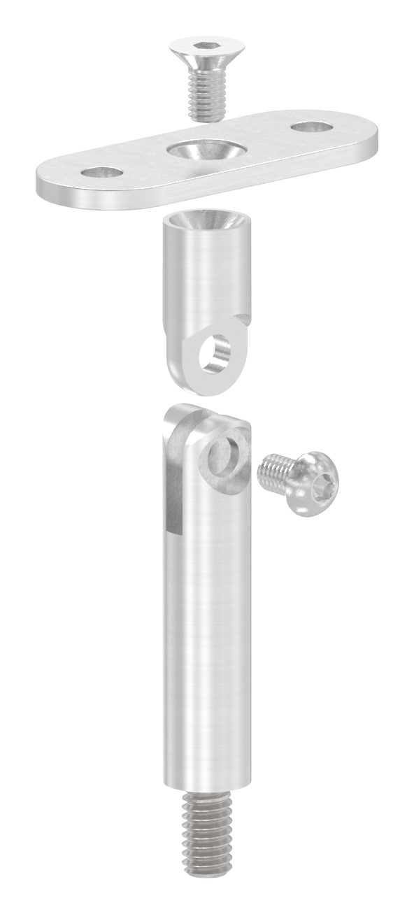Gelenkstift Ø 12mm mit gerader Handlaufanschlussplatte, V2A