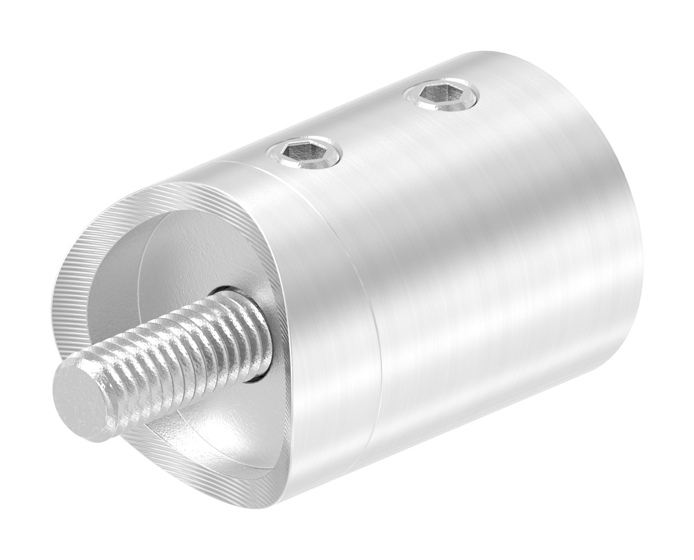 Querstabhalter für 33,7mm Rohr, Sackloch links 12,2mm , V2A