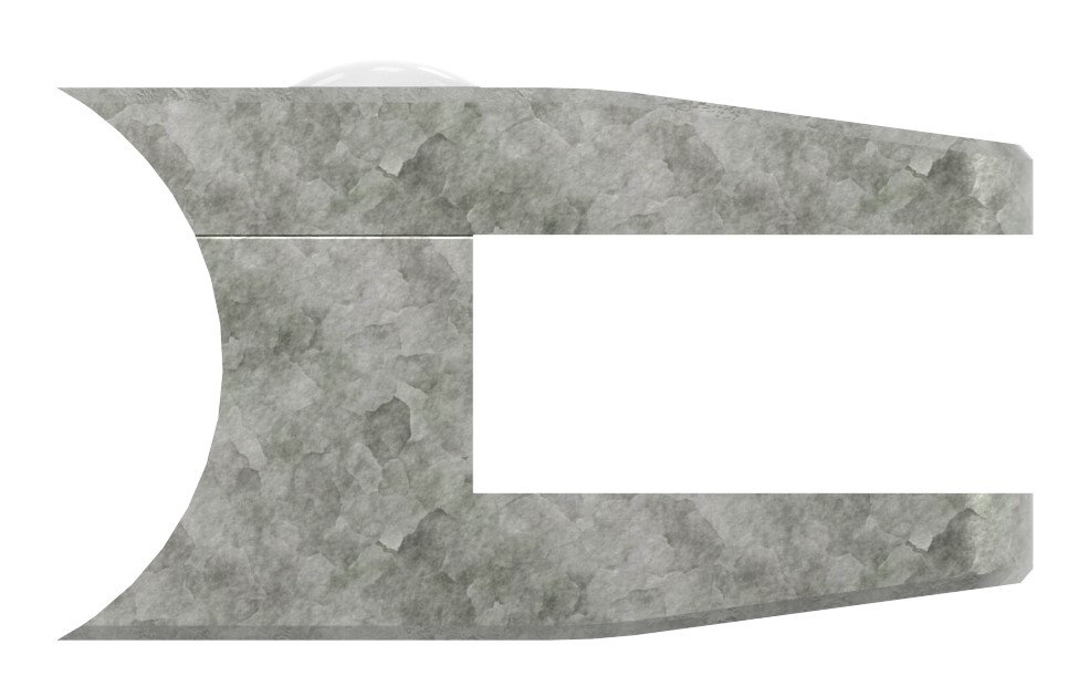 Glasklemme Mod. 35, Anschluss: 42,4mm, Zink roh Glasklemme Mod. 35, Anschluss: 42,4mm, Zink roh