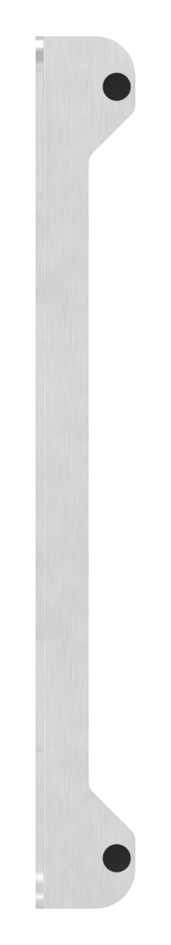 Anschlagsblech mit Gummipuffer aus Edelstahl, 37.5x37.5x328mm, V2A