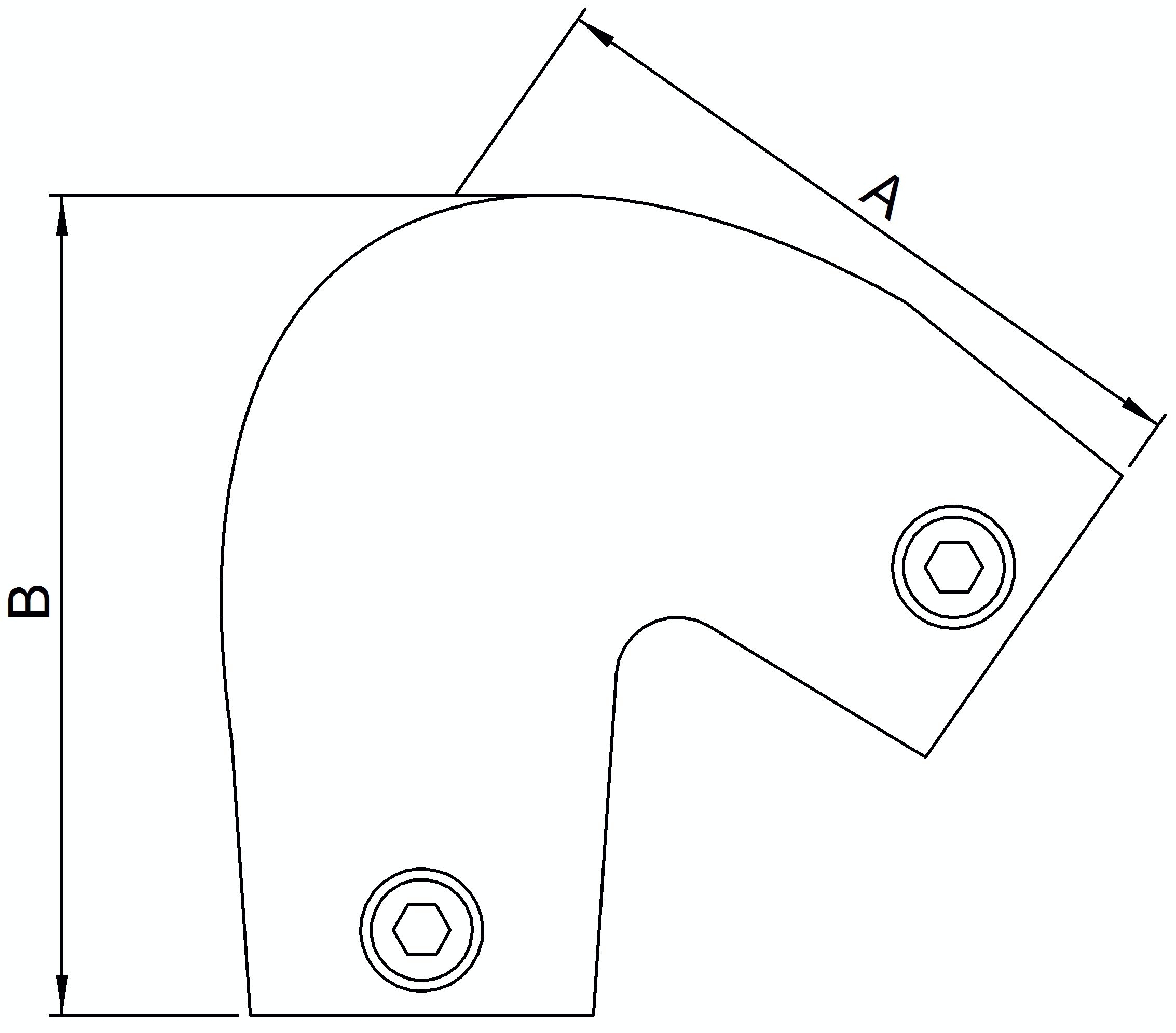 Bogen, variabel 40 - 70°, für Rohr Ø 48,3mm