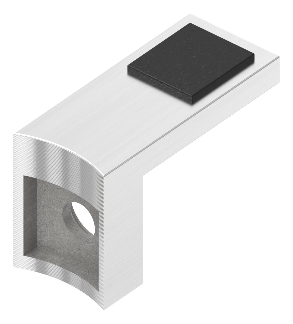 Halteboden mit Anschluss 42,4mm, V4A