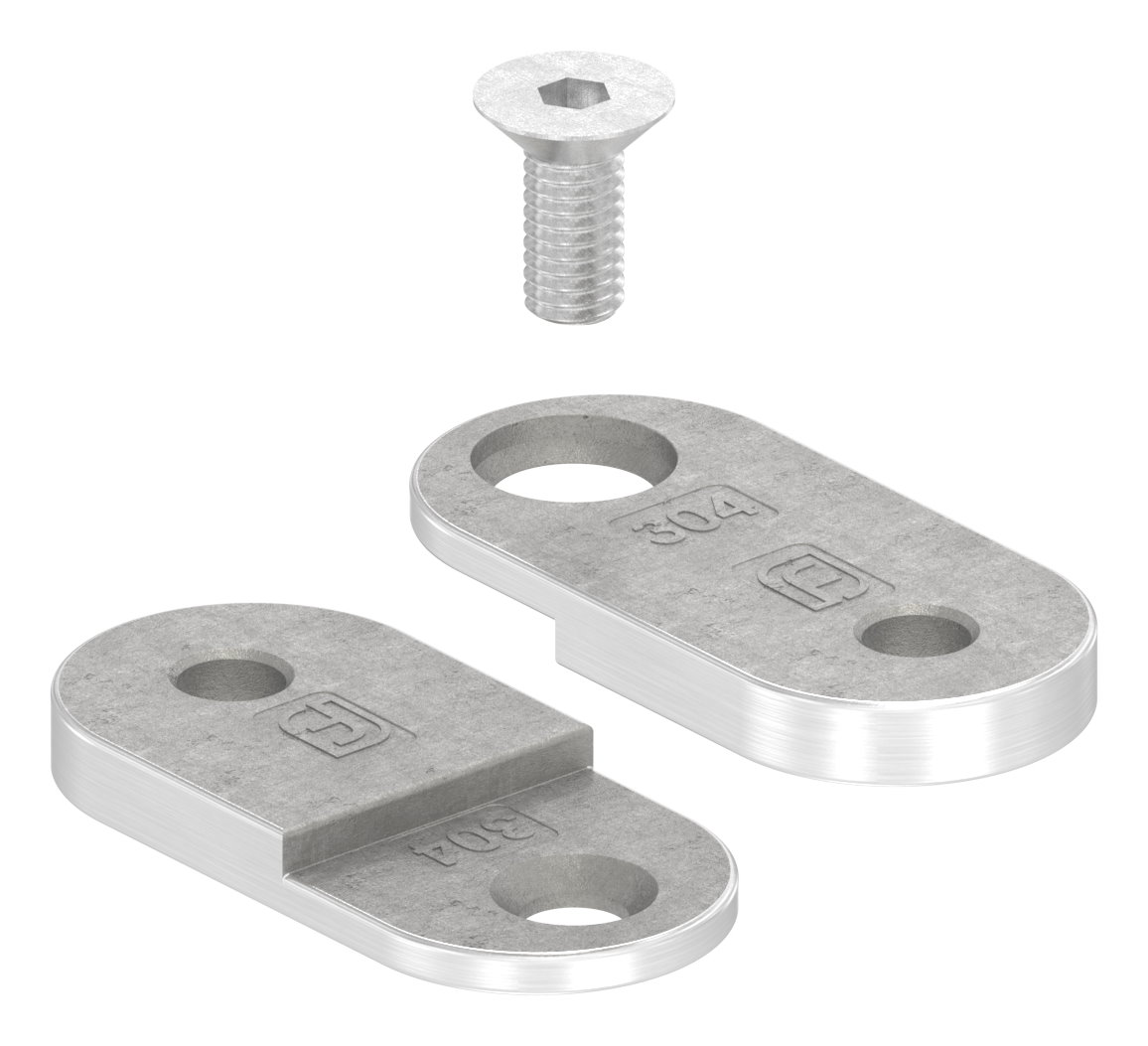 Handlaufanschlussplatte verstellbar, flach, V2A