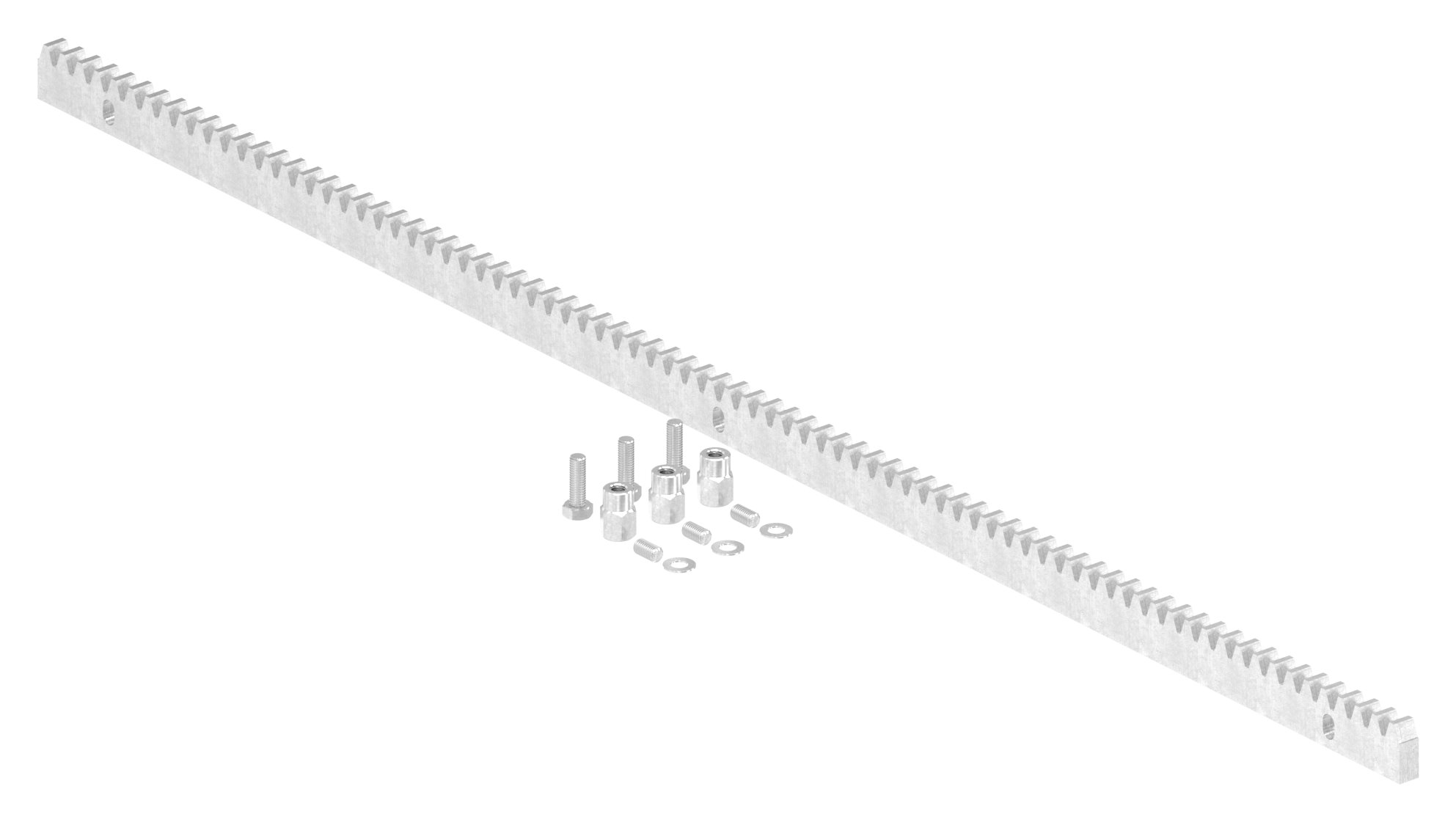Zahnstange 30 x 12mm, Länge 1m, inkl. Befestigungsmaterial, V2A