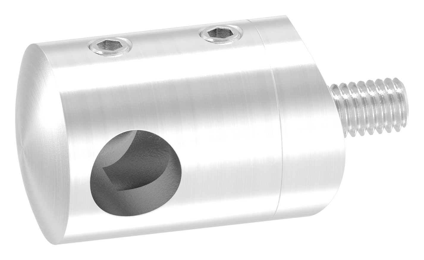 Querstab-Endhalter f. 42,4mm Rohr m. Sackloch links 10,2mm, V2A