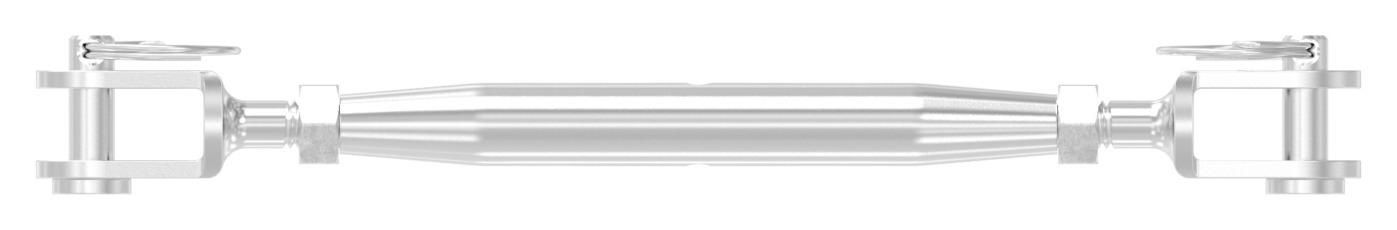 Wantenspanner Gabel/Gabel mit Gewinde M6, V4A