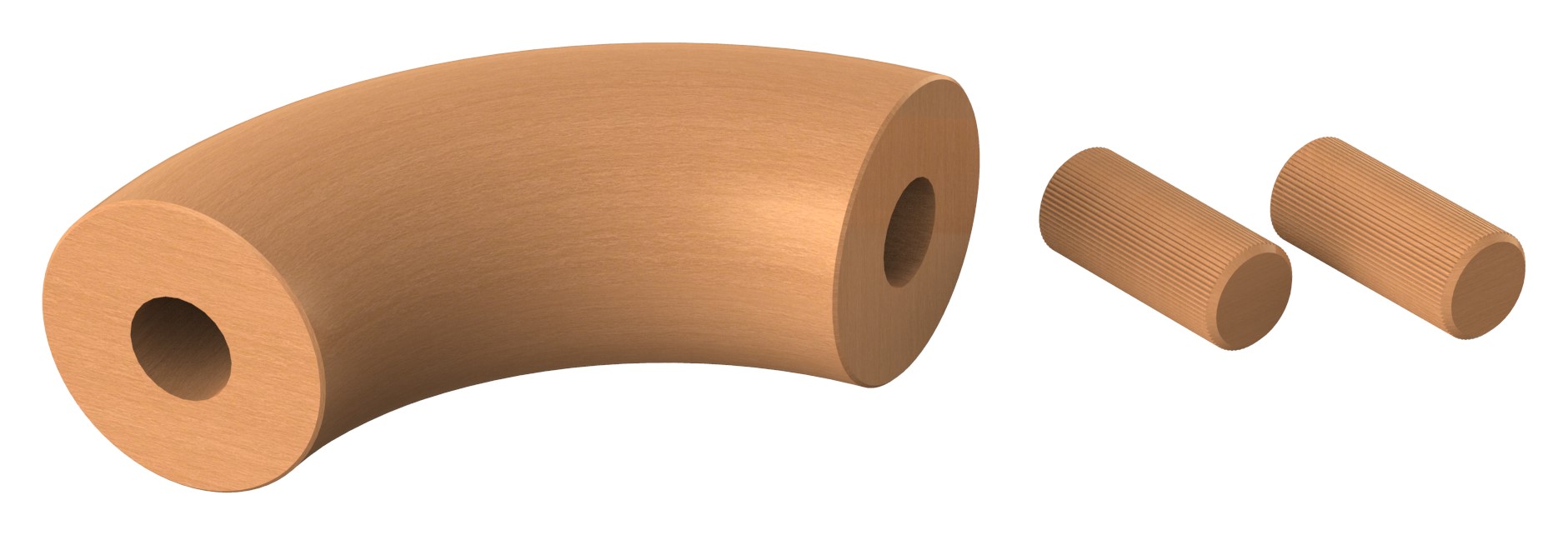 90° Bogen für Holzhandlauf Buche 90° Bogen für Holzhandlauf Buche