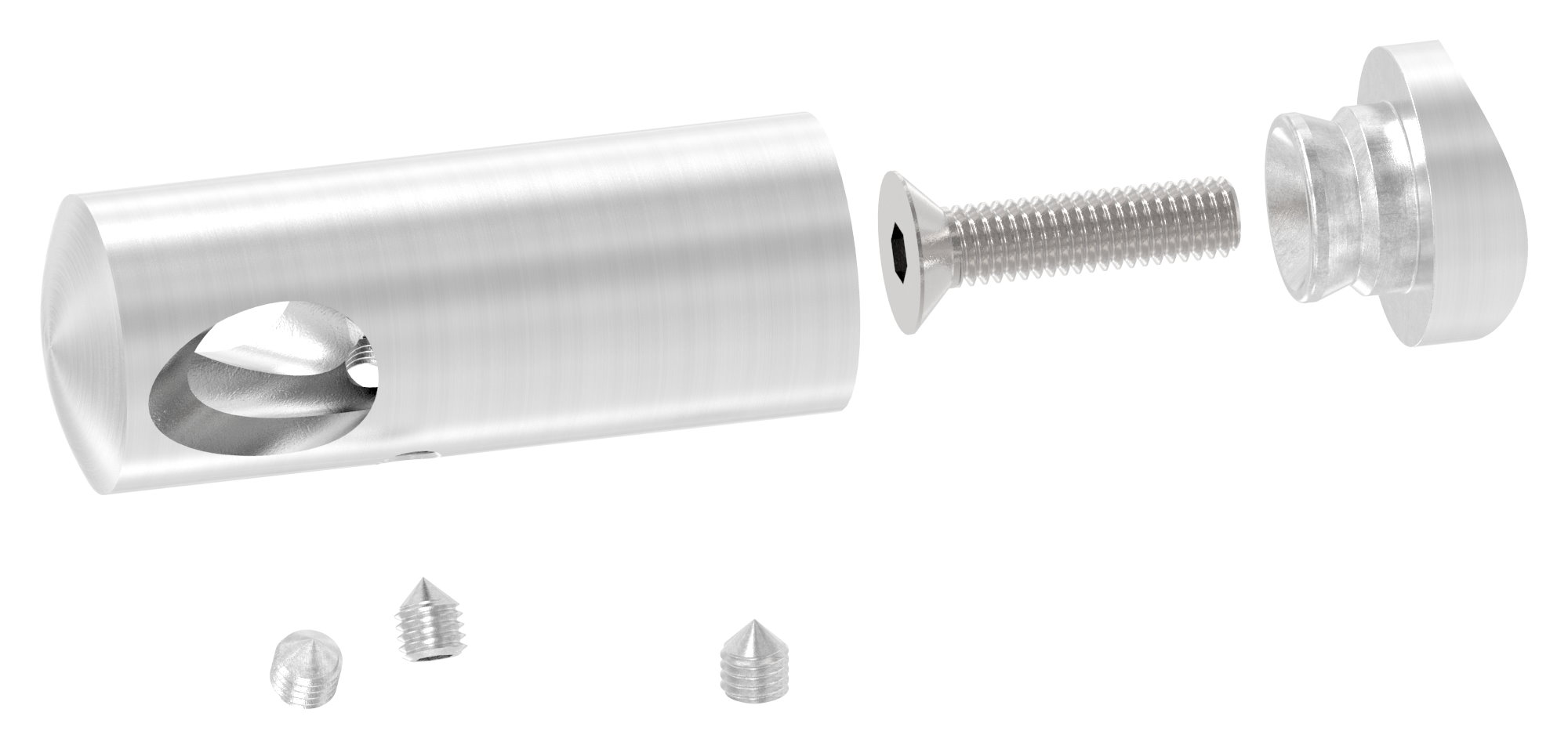 Querstabhalter für 42,4mm Rohr, 12,2mm Bohrung, Innenecke, V4A