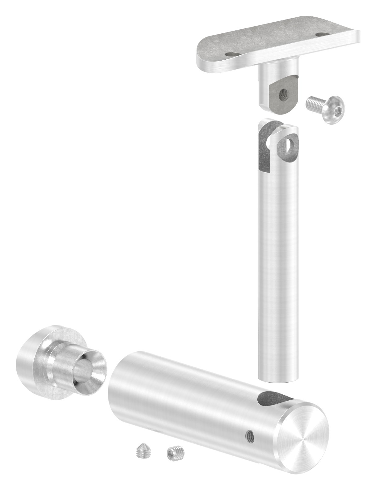 Handlaufhalter mit Gelenk, Handlaufanschlussplatte 42,4mm, V2A