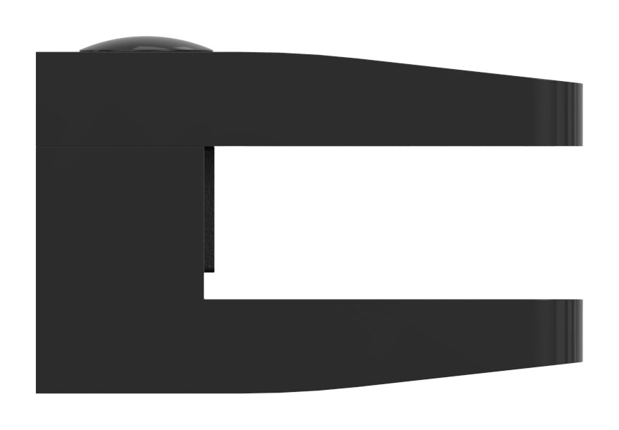 Glasklemme Mod. 14, Anschluss: gerade, Zink roh pulverbeschichtet RAL 9005 schwarz glänzend