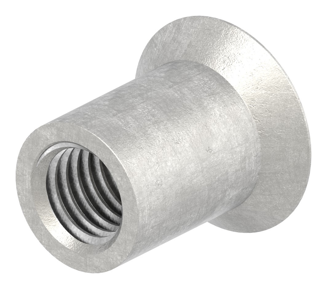 Hülsenmutter mit Senkkopf und ISK, M10x20, V2A