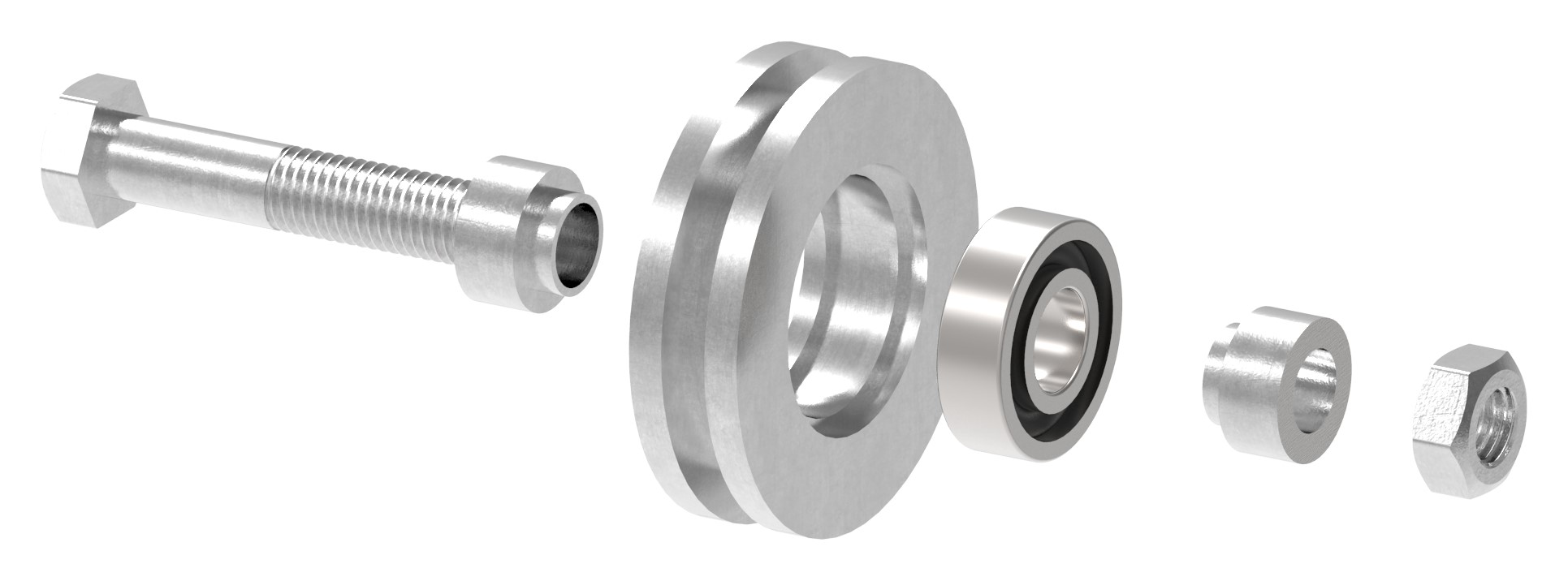 Schiebetorrolle 78mm mit U-Rille 8x8mm