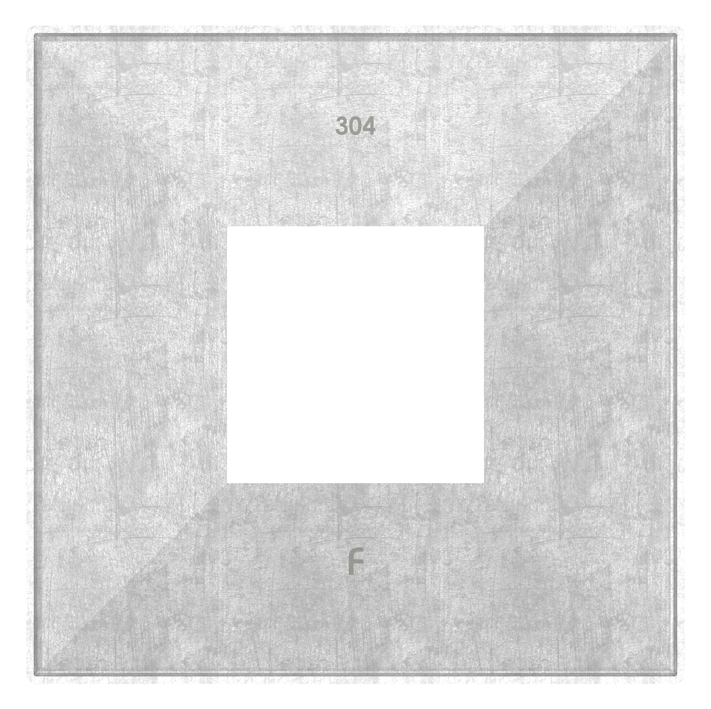 Abdeckrosette, 129x129x25mm für 50x50mm, V2A