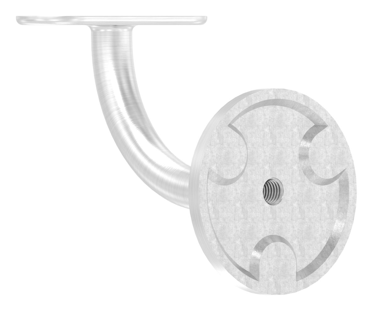 Handlaufhalter mit Handlaufanschlussplatte flach, (Ronde und Bügel verschweißt),V2A
