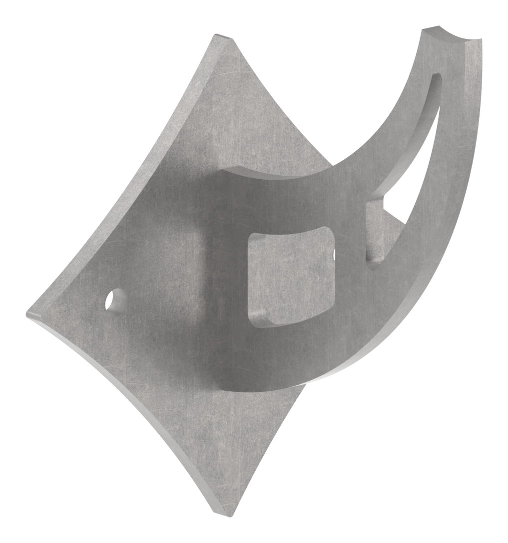 Handlaufträger, Schwert gelasert mit Ronde 110mm, flach