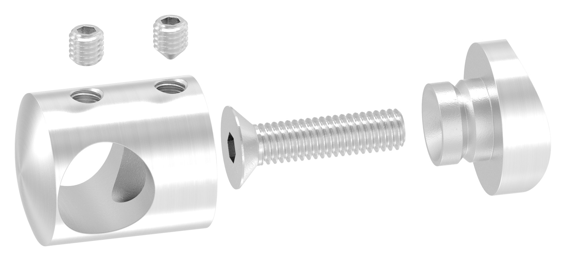 Querstabhalter für 42,4mm Rohr, 14,2mm Bohrung, V2A