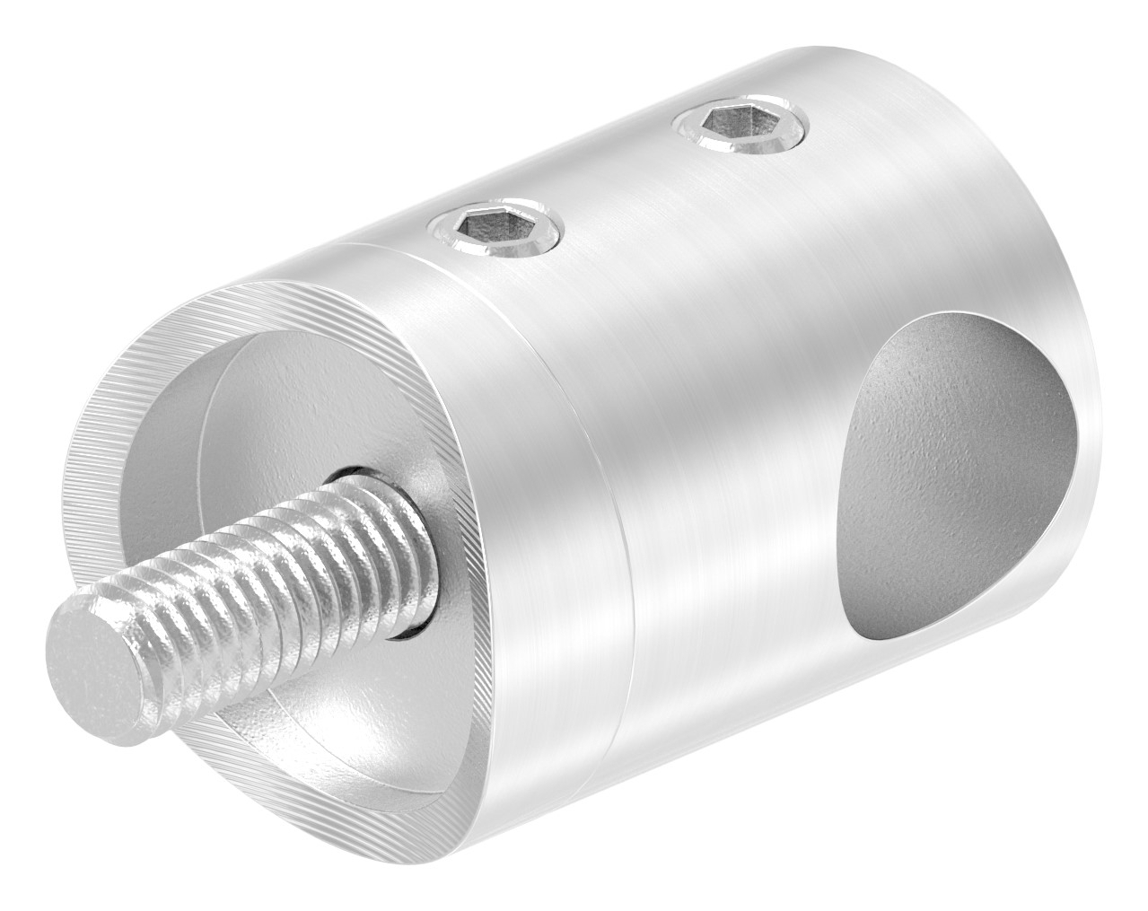 Querstabhalter für 60,3mm Rohr, 12,2mm Bohrung, V2A