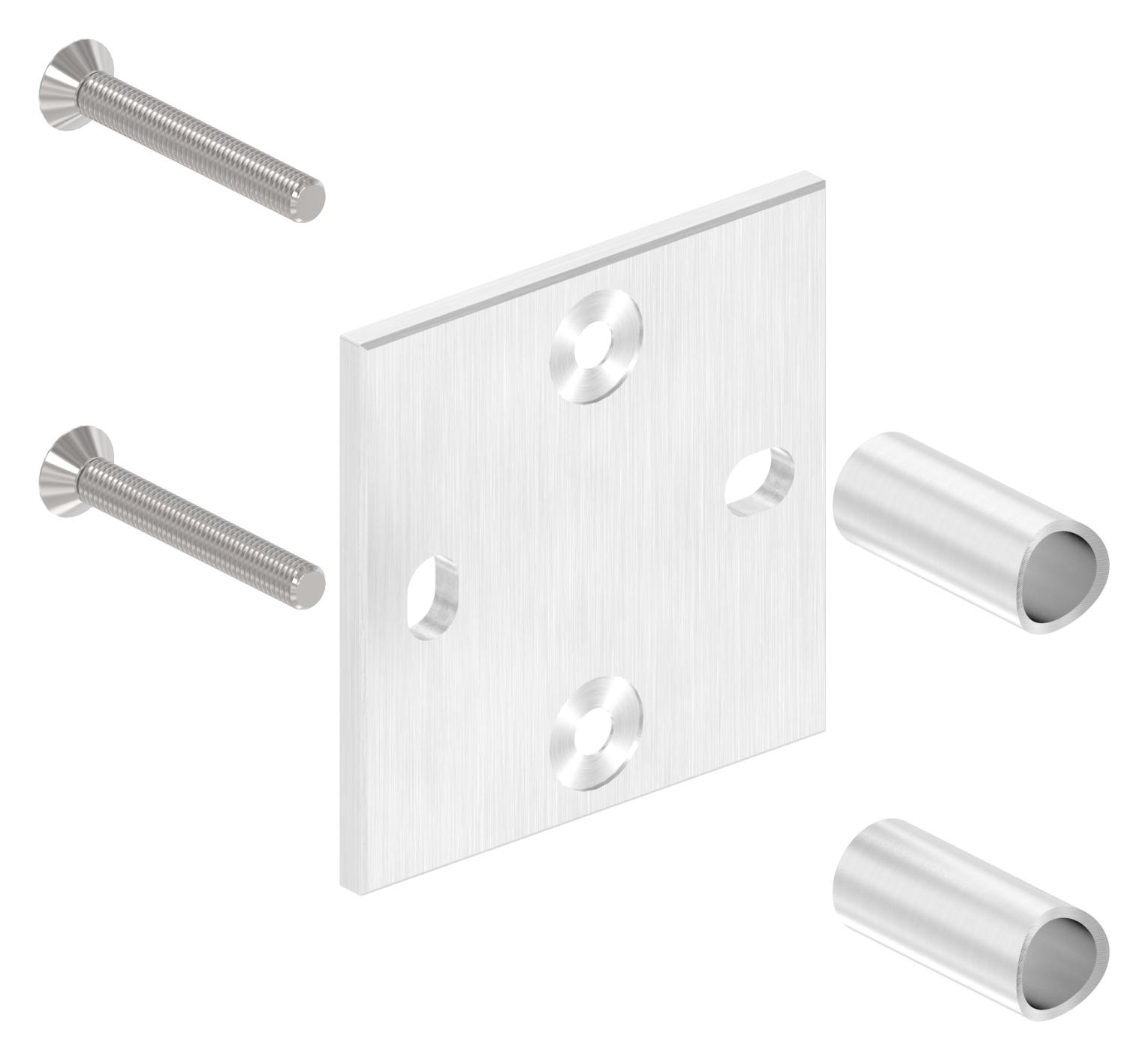 Wandbefestigung für Geländerpfosten 42,4mm, V2A