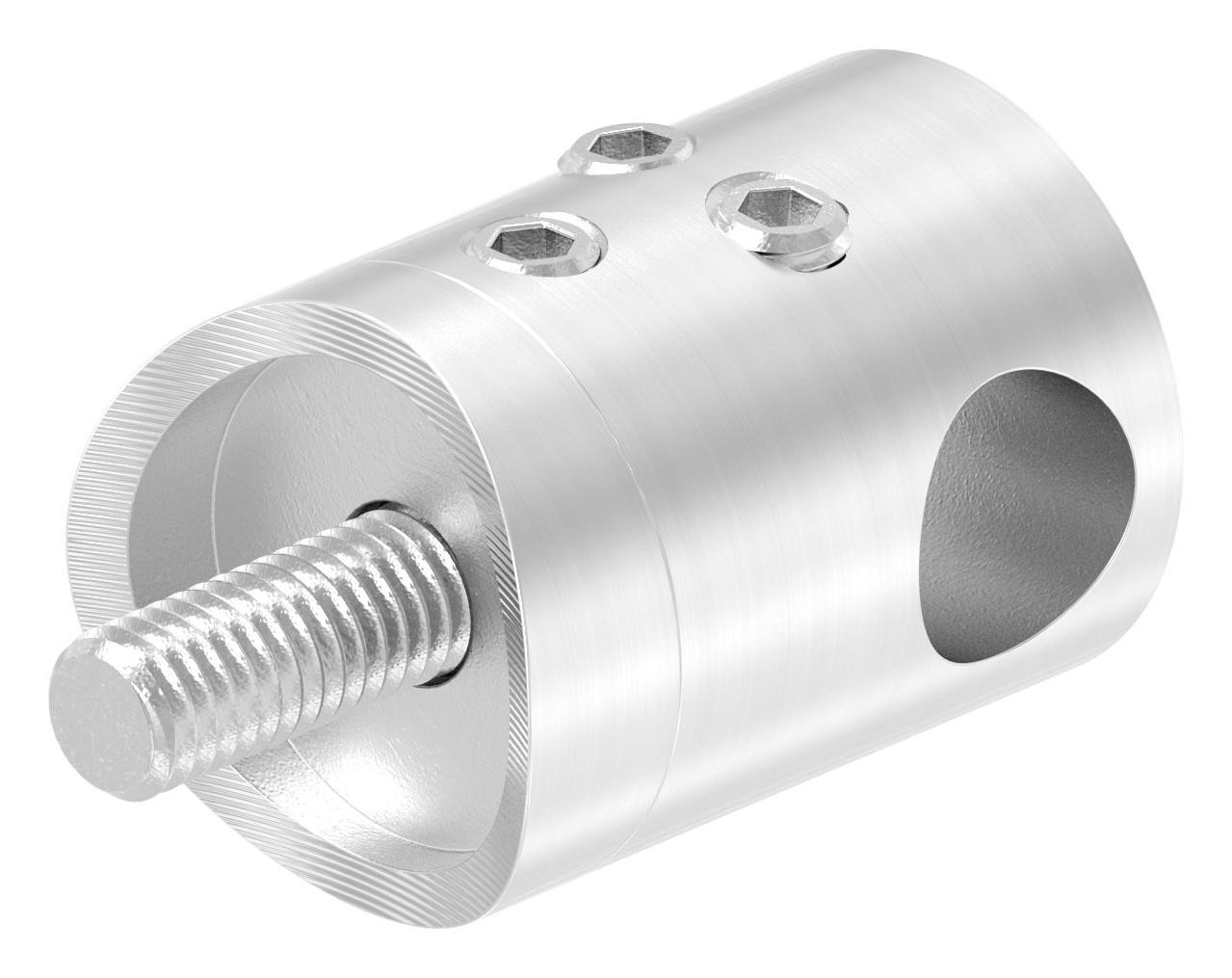 Querstabhalter zum Stoßen von 2 Rundeisen, 10,2mm Bohrung, V2A