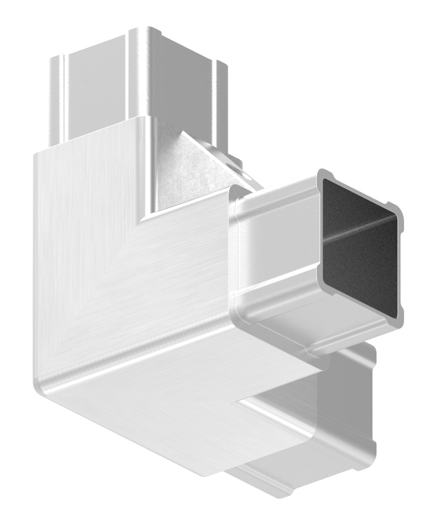 CORNECT® Ecke 90° mit Abgang, V2A CORNECT® Ecke 90° mit Abgang, V2A