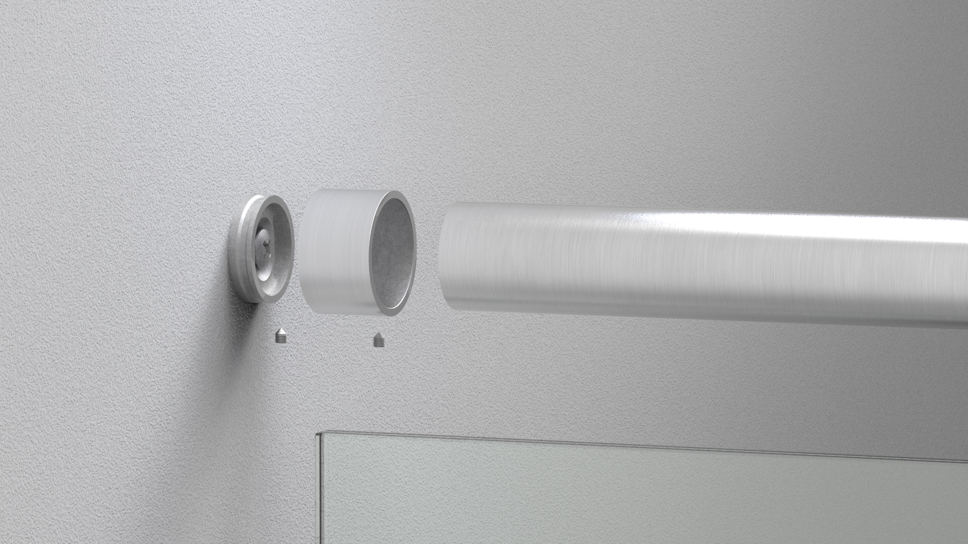 Wandbefestigung für Rohr 33,7mm, V2A