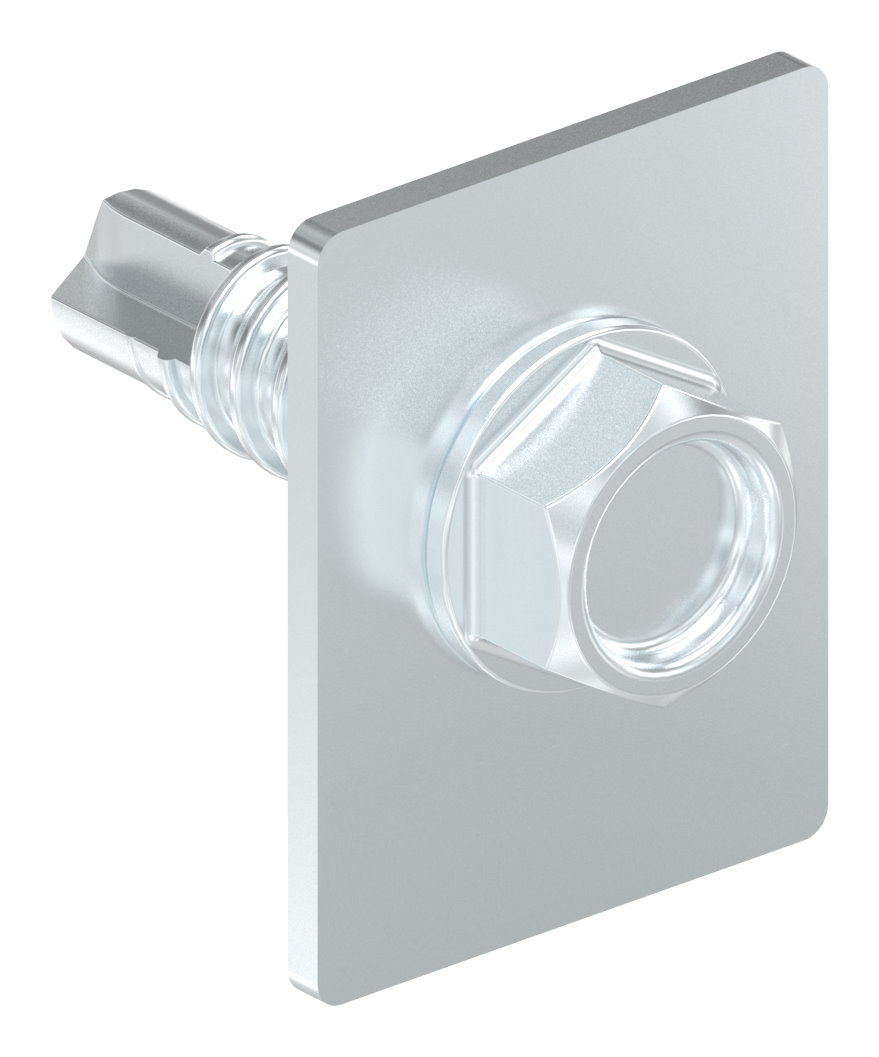 Befestigungszubehör für Zahnstange aus Nylon mit selbstsbohrender Schraube, 6 Stück, verzinkt