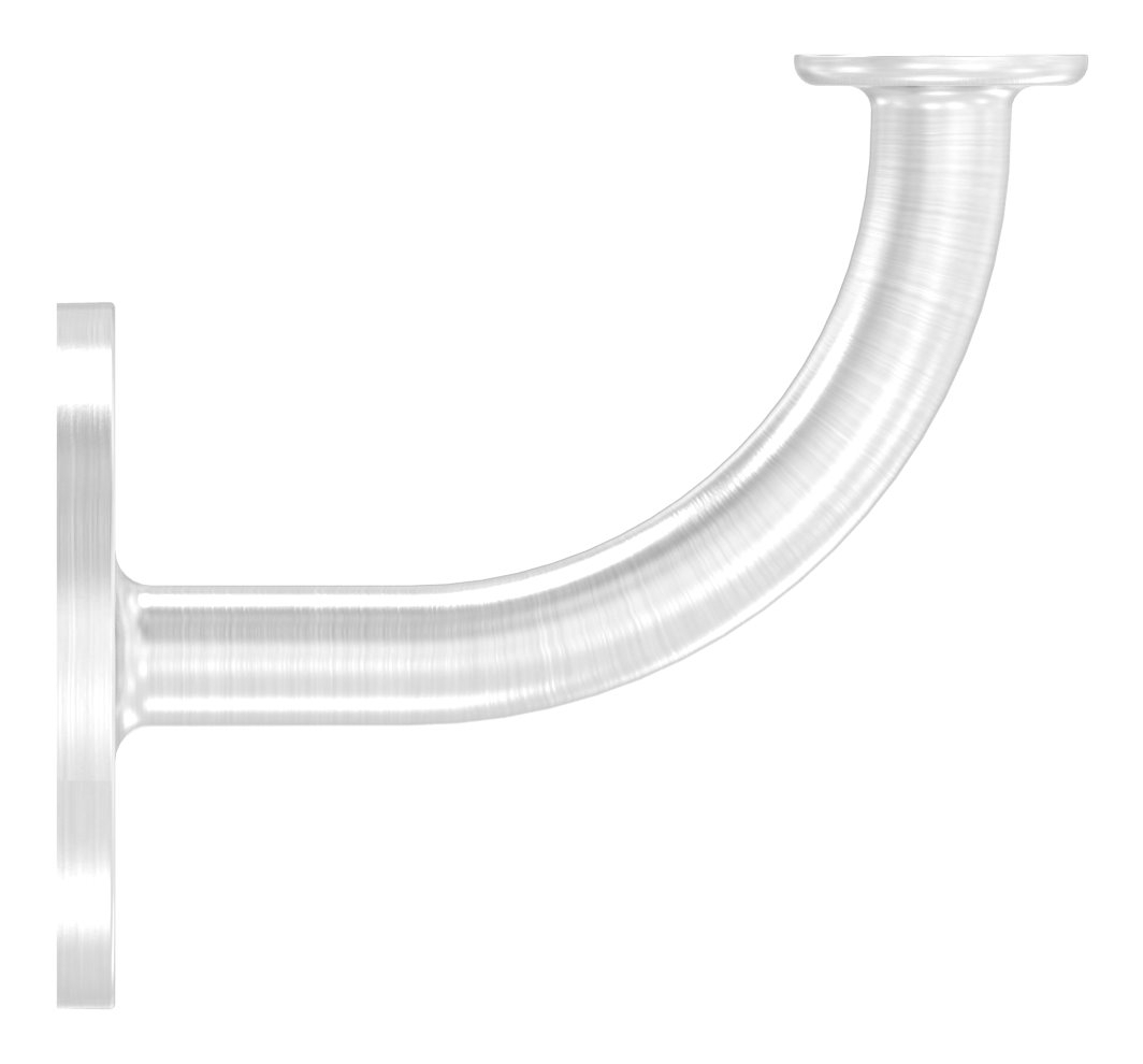 Handlaufhalter mit Handlaufanschlussplatte flach, (Ronde und Bügel verschweißt),V2A