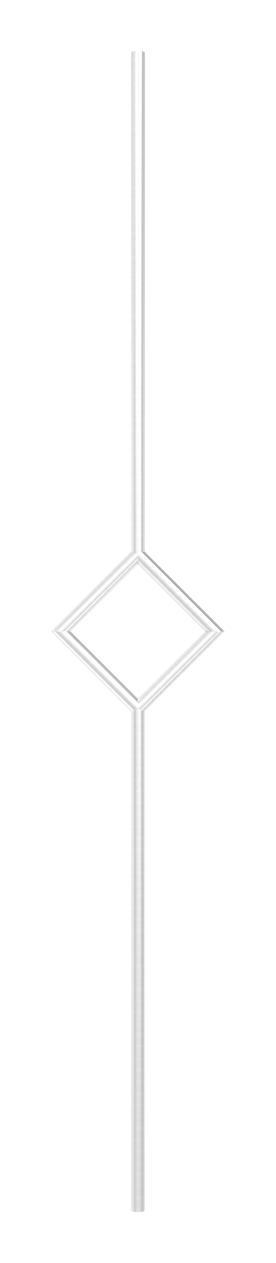 Zierstab aus Ø 12mm, mit Quadrat, H: 1000mm, V2A