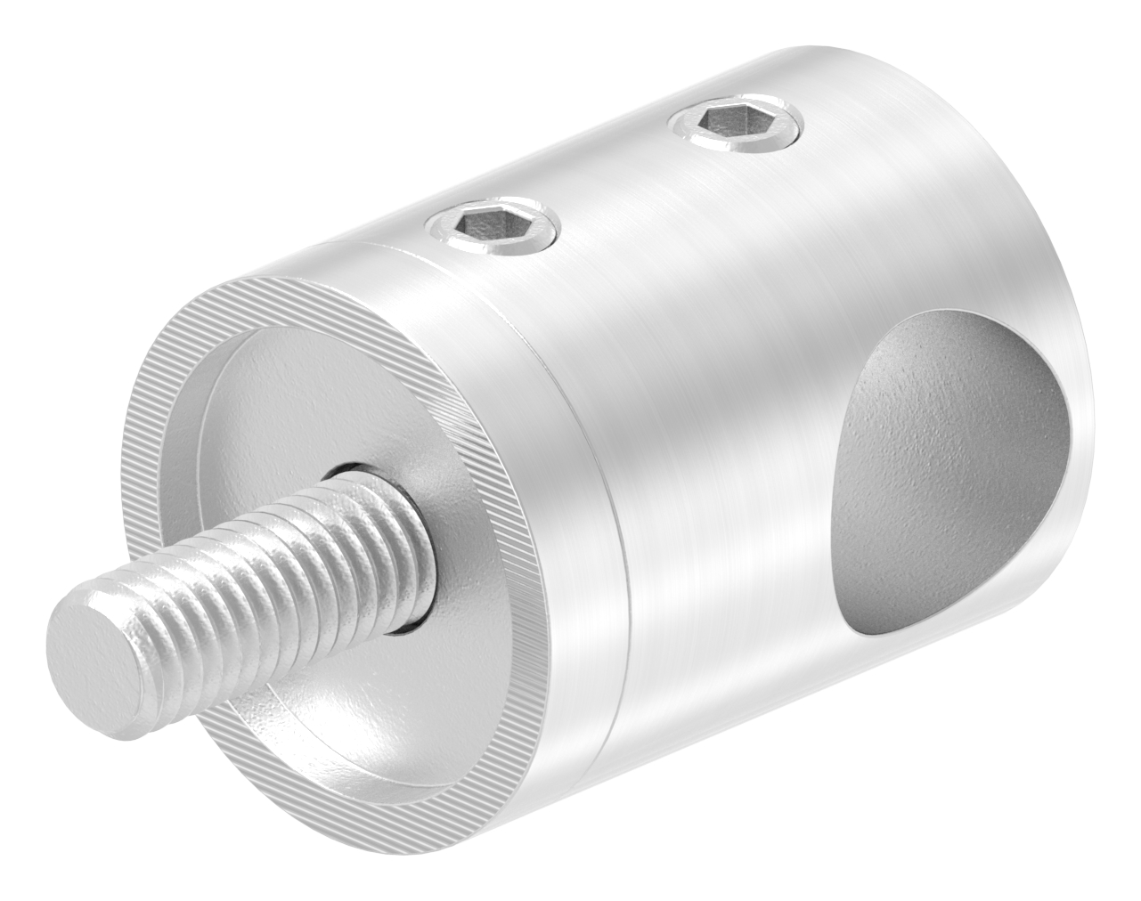 Querstabhalter für geraden Anschluss, 12,2mm Bohrung, V4A