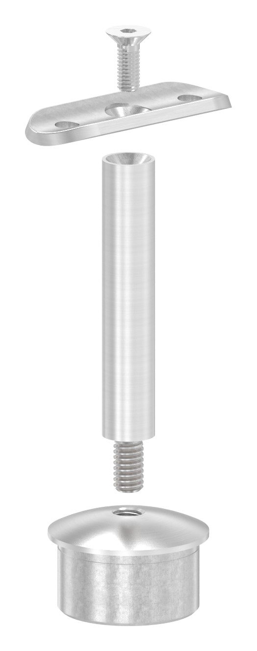 Rohrabschlussstopfen für Rohr 42,4x2,5mm, Handlaufanschlussplatte: 42,4mm, V2A