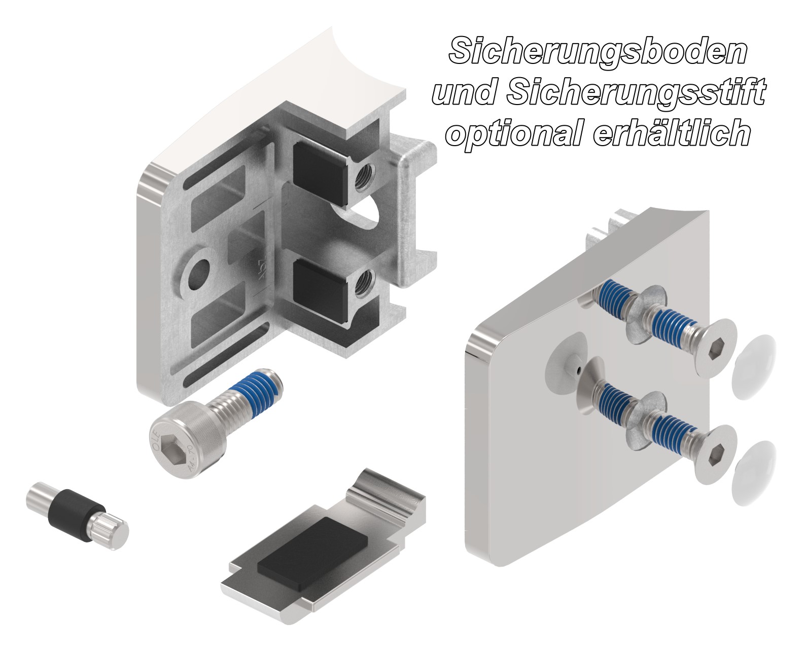 Glasklemme Mod. 34, Anschluss: 42,4mm, V4A Glasklemme Mod. 34, Anschluss: 42,4mm, V4A