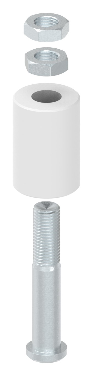 Führungsrolle Ø 40 x 60mm, Gewinde M16, verzinkt