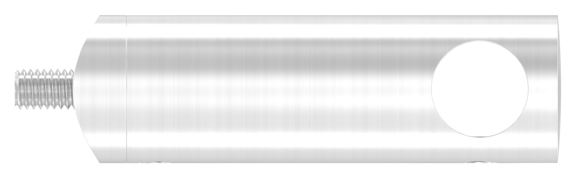 Querstabhalter verlängert, mit Durchgangsbohrung für 33,7mm Rohr, 14,2mm Bohrung, V2A