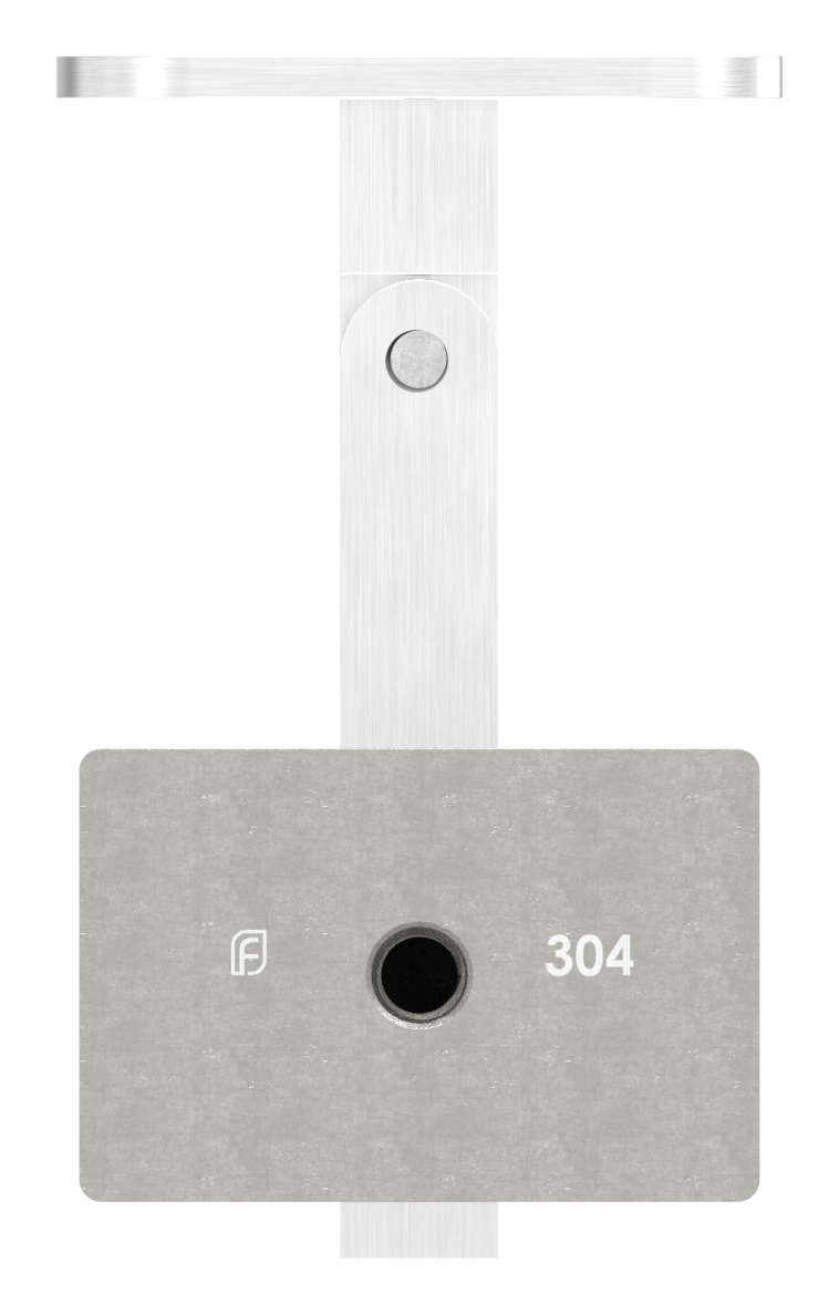 Handlaufhalter eckig mit gerader Handlaufanschlussplatte, V2A