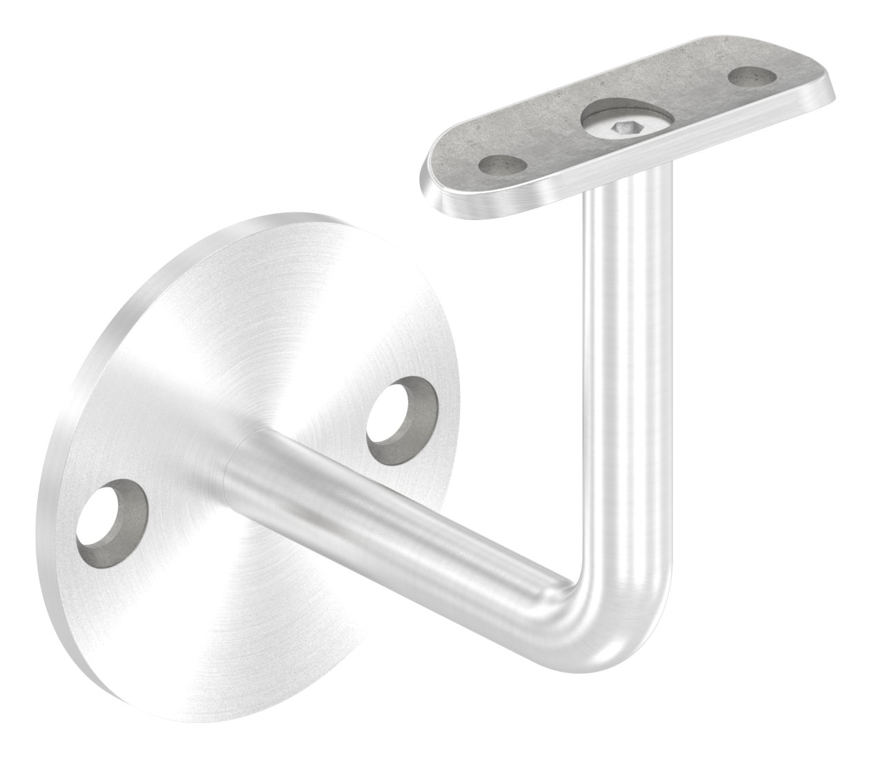 Handlaufhalter mit Handlaufanschlussplatte 42,4mm (Ronde und Bügel verschweißt), V2A