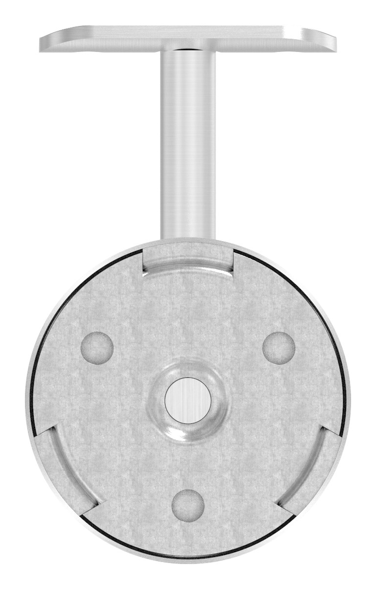 Handlaufhalter mit Handlaufanschlussplatte und Abdeckrosette (Ronde und Bügel verschweißt), V2A